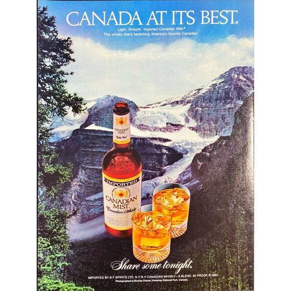 Canadian Mist Whiskey "Canada at Its Best" Vintage Print Ad 1983 - Picture 1 of 3